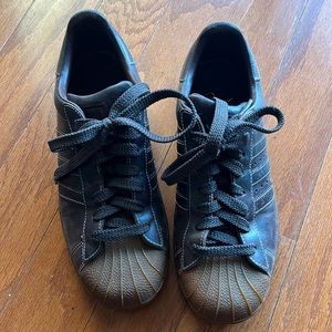 ADIDAS brown leather superstars vintage mid-90s EUC size 7.5